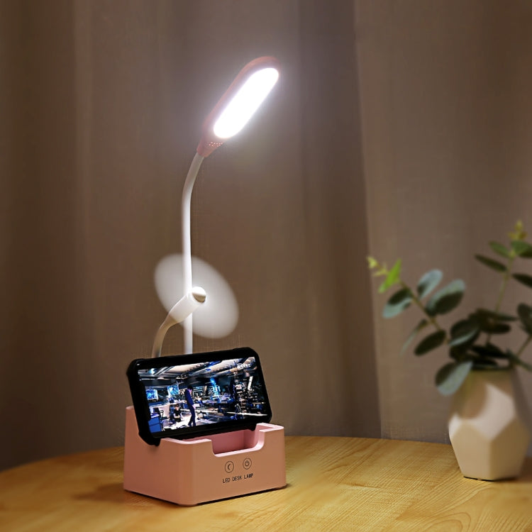 Student USB Charging Bedroom Touch LED Eye Protection Multifunctional Creative Desk Lamp, Style:Without Fan(White) - Desk Lamps by buy2fix | Online Shopping UK | buy2fix