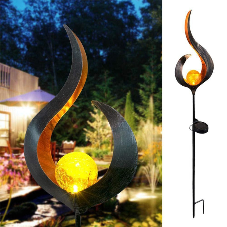 Solar Flame Light LED Iron Art Outdoor Garden Lawn Decorative Ground Plug Light Landscape Lamp(Style 1) - Solar Lights by buy2fix | Online Shopping UK | buy2fix