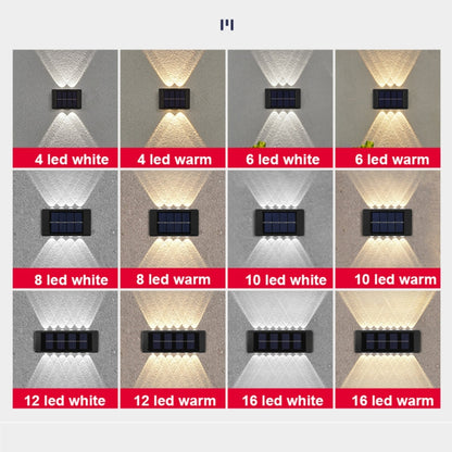 16LED Lithium Solar Wall Lamp Outdoor Waterproof Up And Down Double-headed Spotlights(White Light) - Solar Lights by buy2fix | Online Shopping UK | buy2fix