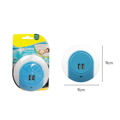 A78B LED Night Light With USB Port Intelligent Light Control Sensor Light, Plug:US Plug(Blue) - Sensor LED Lights by buy2fix | Online Shopping UK | buy2fix