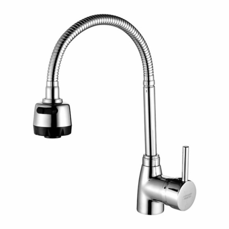 Kitchen Faucet Anti-splash Head Wash Basin Sink Universal Rotatable Faucet Full Copper Joint, Style:304 Hot & Cold+60cm Tube - Faucets & Accessories by buy2fix | Online Shopping UK | buy2fix