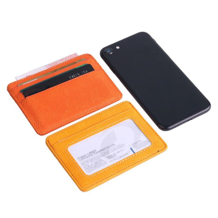 Lizard Pattern PU Leather Bank Card Set Card Package(Orange) - Card & Passport Bags by buy2fix | Online Shopping UK | buy2fix