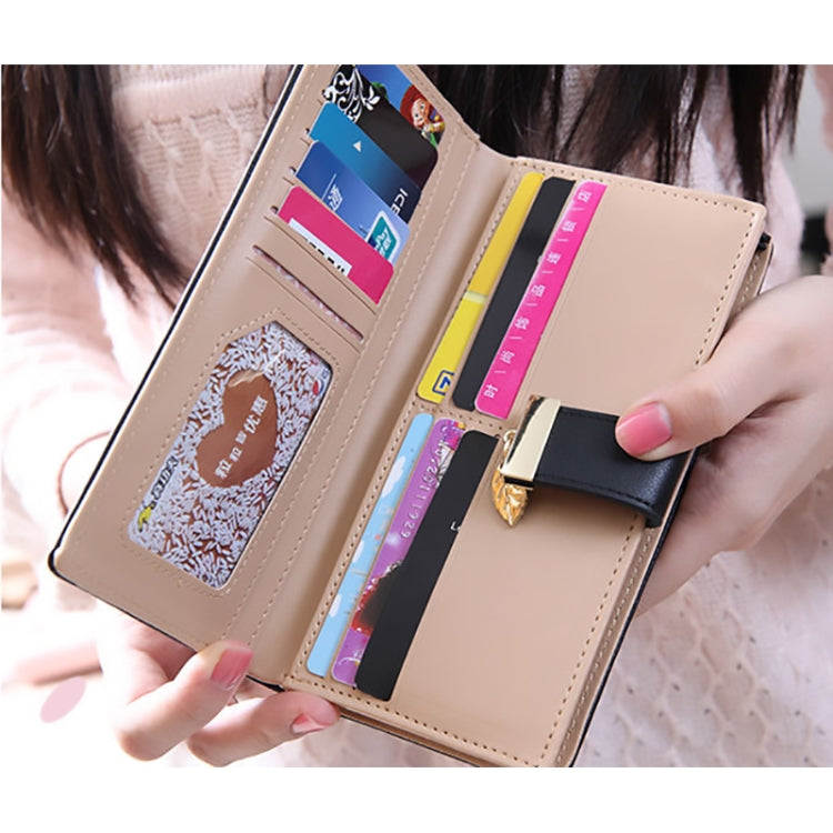 Long Gold Hollow Leaves Coin Purse Card Holders Wallet for Women(Apricot) - Wallets by buy2fix | Online Shopping UK | buy2fix