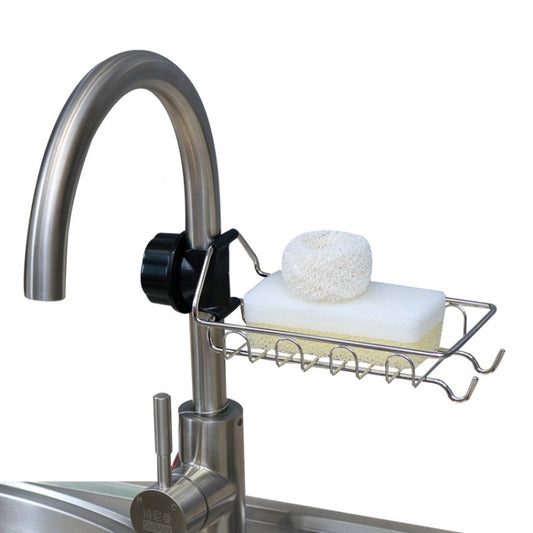 Faucet Rack Stainless Steel Perforated Free Kitchen Sink Storage Rack Rag Sponge Drain Rack, Style:Type A - Shelf by buy2fix | Online Shopping UK | buy2fix