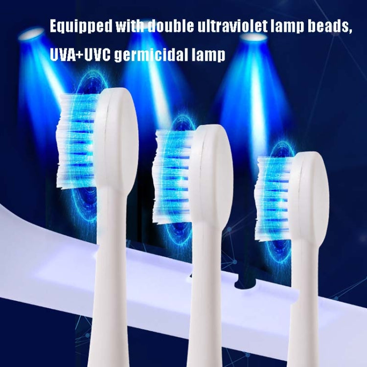 Smart UV Toothbrush Sterilizer Punch-Free Sterilization Wall Mounted Toothbrush Holder Set, Specification: Ordinary(White Gray) - Toothbrush Sanitizer by buy2fix | Online Shopping UK | buy2fix