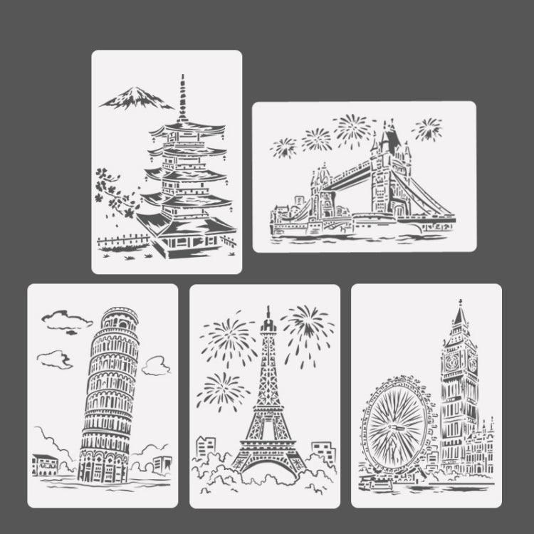 1 Paris Tower Construction Series Painting Template Theme City A4 Label Template - Art Supplies by buy2fix | Online Shopping UK | buy2fix