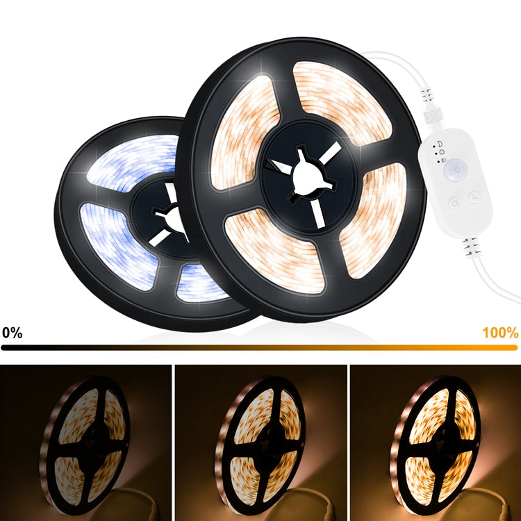 LED Light Strip USB Human Intelligent Induction Waterproof Light Strip 2835 Patch Cabinet Wardrobe Soft Light Strip 0.5m(6500K Cold White) - Sensor LED Lights by buy2fix | Online Shopping UK | buy2fix