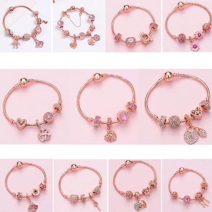 SL131 20cm Women Rose Gold Beaded Bracelet - Bracelets by buy2fix | Online Shopping UK | buy2fix