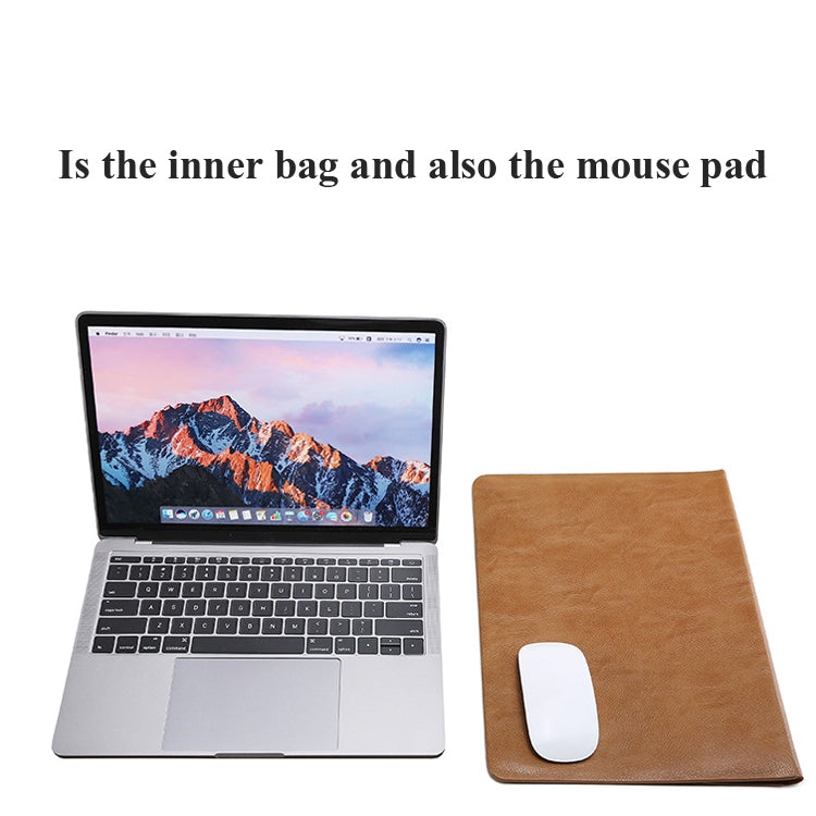 Horizontal Litchi Texture Laptop Bag Liner Bag For MacBook   13 Inch A1708 / 1706/1989 / A2337 / A2338(Liner Bag Brown) - Protective Bags by buy2fix | Online Shopping UK | buy2fix