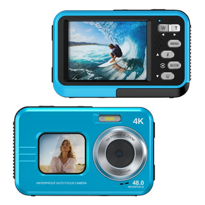 WDC901 3.5m Waterproof 48MP HD Dual Screen Outdoor Sports Digital Camera UK Plug(Blue) - Children Cameras by buy2fix | Online Shopping UK | buy2fix