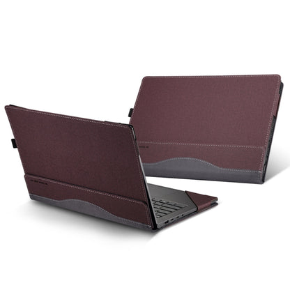 For Samsung Galaxy Book 3 Ultra 16 Inch Leather Laptop Anti-Fall Protective Case(Wine Red) - 15.6 - 17 inch by buy2fix | Online Shopping UK | buy2fix