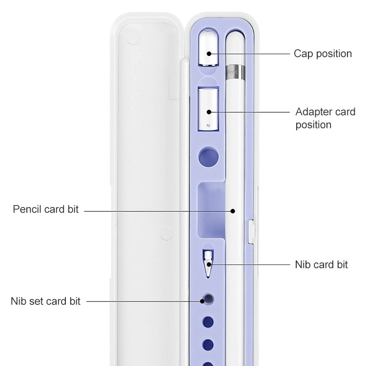 2 PCS Silicone Stylus Storage Box For Apple Pencil 1 / 2(Cloves Purple) - Pencil Accessories by buy2fix | Online Shopping UK | buy2fix