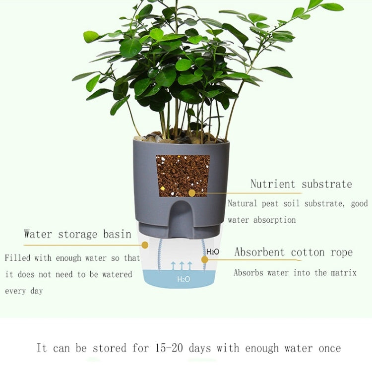 Transparent Plastic Double-Layer Water Storage Automatic Water-Absorbing Flowerpot, Size: A707 Caliber 15.3cm(White Transparent Basin) - Flower Pots & Planters by buy2fix | Online Shopping UK | buy2fix