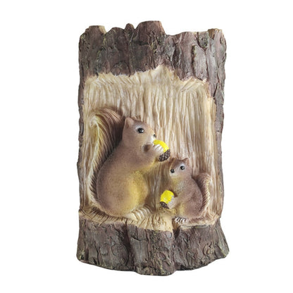 Solar Squirrel Tree Stump Christmas Decoration Light Garden Holiday Atmosphere Outdoor Landscape Light(Warm Light) - Solar Lights by buy2fix | Online Shopping UK | buy2fix