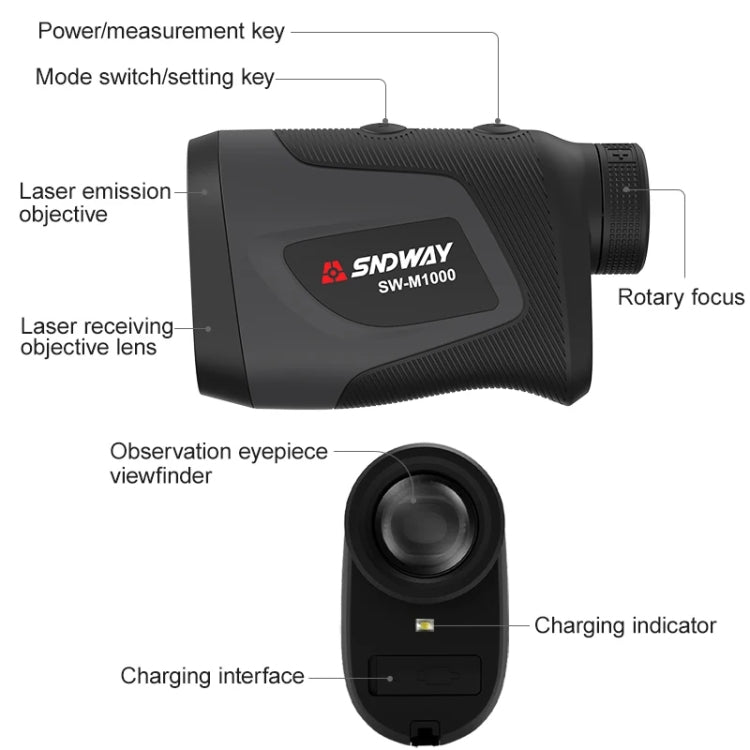 SNDWAY Telescope Golf Rangefinder Handheld Outdoor Altitude Angle Rangefinder, Model: SW-M700 700m - Laser Rangefinder by SNDWAY | Online Shopping UK | buy2fix