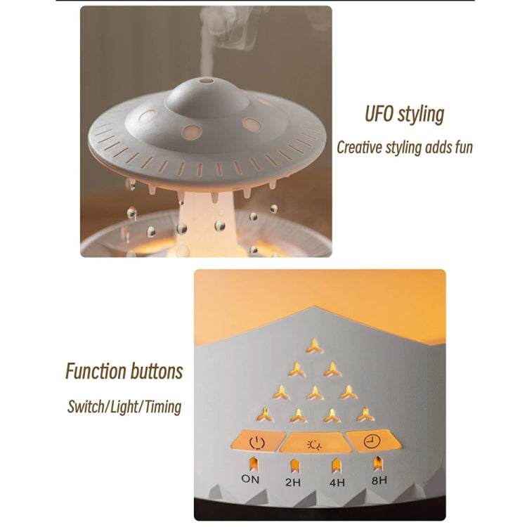 UFO Water Drop Aromatherapy Humidifier Desktop Remote Control Diffuser, Plug: UK Plug(Black) - Air Purifiers & Accessories by buy2fix | Online Shopping UK | buy2fix