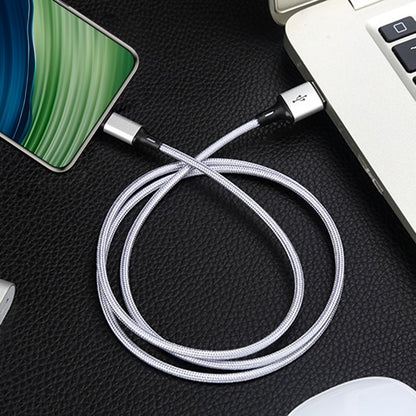 4 PCS 2.4A USB-C / Type-C to USB Braided Fast Charging Sync Data Cable, Length: 1.5m (Silver) - USB-C & Type-C Cable by buy2fix | Online Shopping UK | buy2fix
