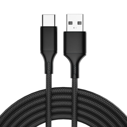 4 PCS 2.4A USB-C / Type-C to USB Braided Fast Charging Sync Data Cable, Length: 2m (Black) - USB-C & Type-C Cable by buy2fix | Online Shopping UK | buy2fix