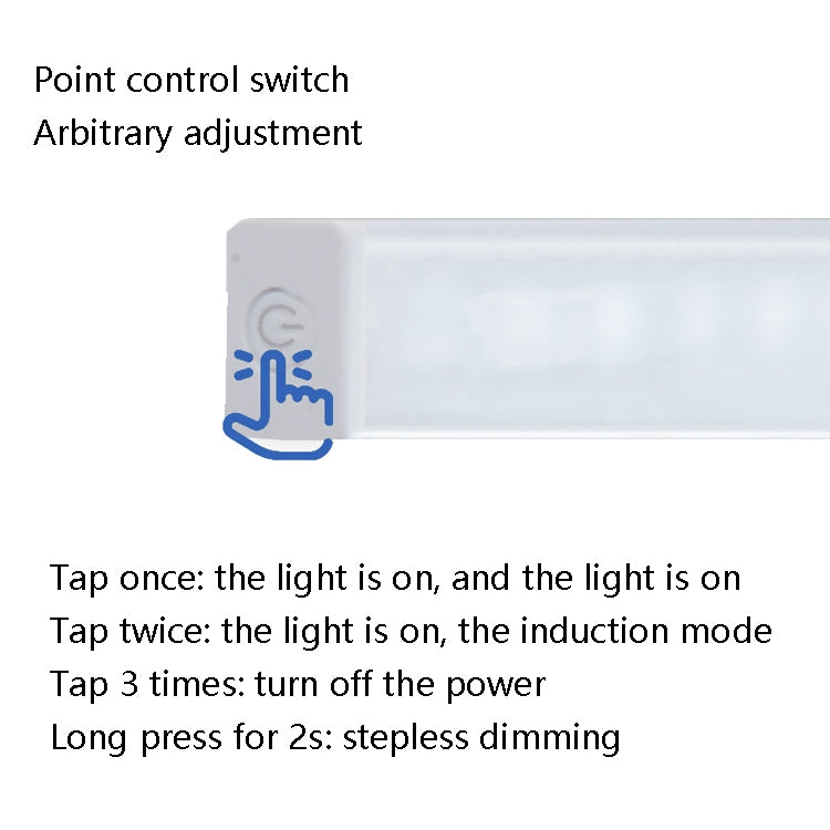 LED Human Body Induction Lamp Long Strip Charging Cabinet Lamp Strip, Size: 10cm(Silver and White Light) - Sensor LED Lights by buy2fix | Online Shopping UK | buy2fix