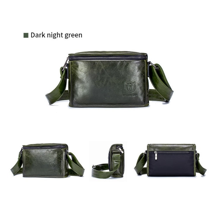 BULL CAPTAIN Leather Shoulder Messenger Bag For Men(Dark Night Green) - Single-shoulder Bags by BULL CAPTAIN | Online Shopping UK | buy2fix