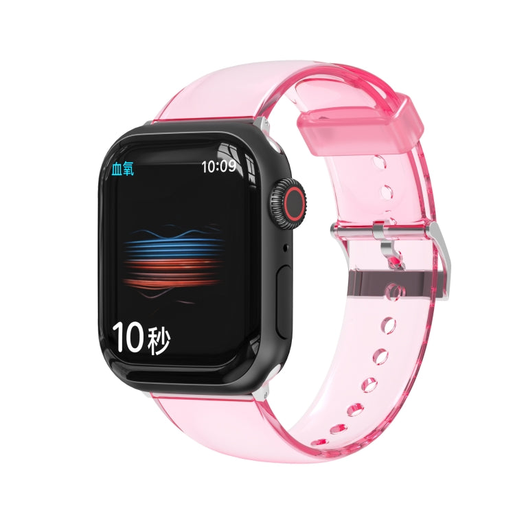 TPU Fuel Injection Watch Band For Apple Watch Series 7 45mm /6&SE&5&4 44mm /3&2&1 42mm(Transparent  Pink Purple) - Watch Bands by null | Online Shopping UK | buy2fix