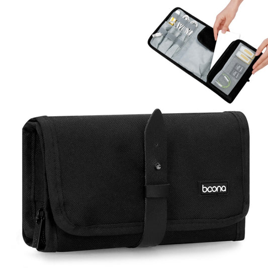 Baona BN-A003 Multifunctional Folding Data Cable Protection Bag(Black) - Digital Storage Bag by Baona | Online Shopping UK | buy2fix