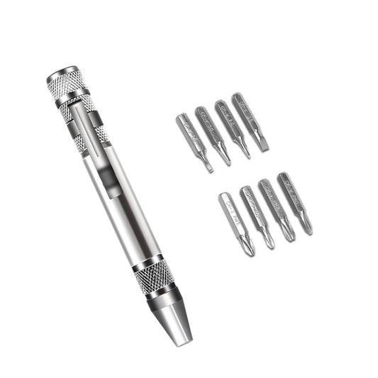 8 In 1 Screwdriver Aluminum Alloy Combination Disassembly Pen Repair Screwdriver(Silver) - Screwdriver Tools by buy2fix | Online Shopping UK | buy2fix