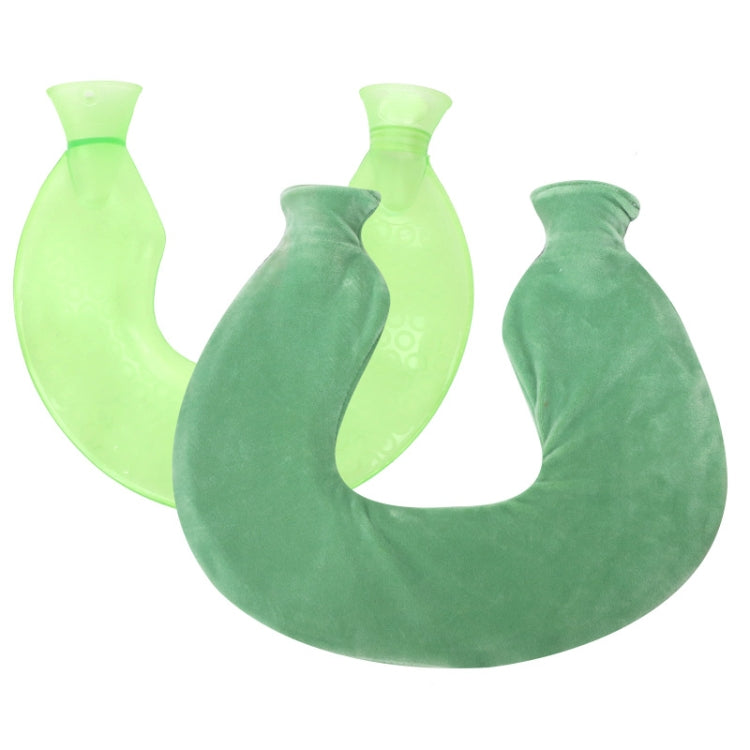 U-shaped PVC Hot Compress Shoulder And Neck Explosion-proof Water Injection Hot Water Bag(Green + Green Crystal) - Hot Water Bags by buy2fix | Online Shopping UK | buy2fix