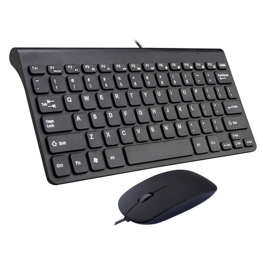 K168 Mini Portable Chocolate Button Wired Keyboard Mouse Set(Black) - Wired Keyboard by buy2fix | Online Shopping UK | buy2fix