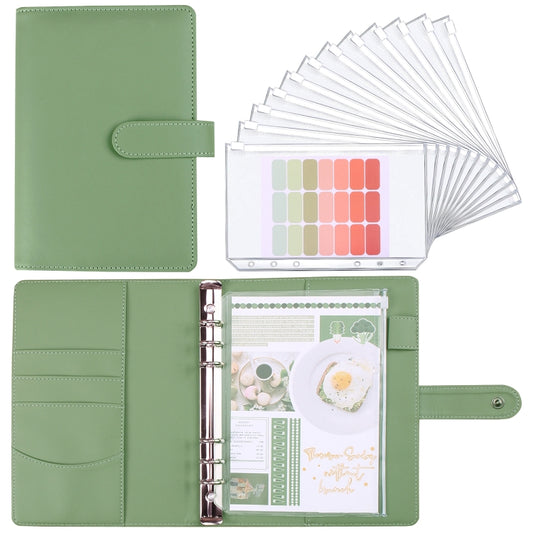 A5 Macaron Notebook PU Loose-leaf Cash Budget Handbook(Green) - Notebooks by buy2fix | Online Shopping UK | buy2fix