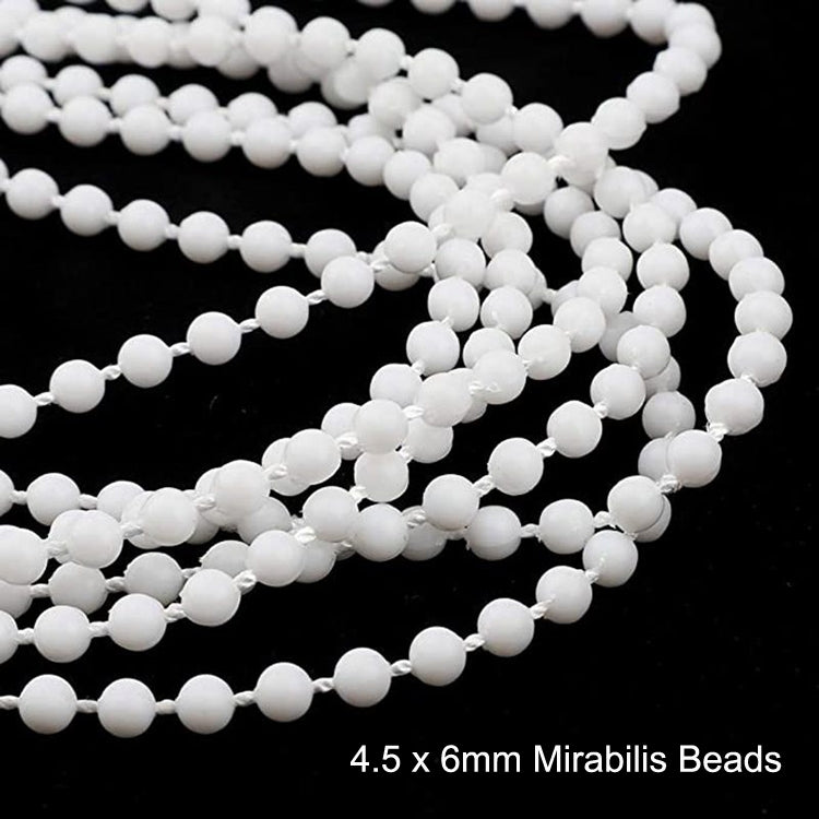 2PCS 10m Bead Chain White Beads Shutter Venetian Blinds Curtain Accessories 4.5 x 6mm Mirabilis Beads - Curtain Decorative Accessories by buy2fix | Online Shopping UK | buy2fix