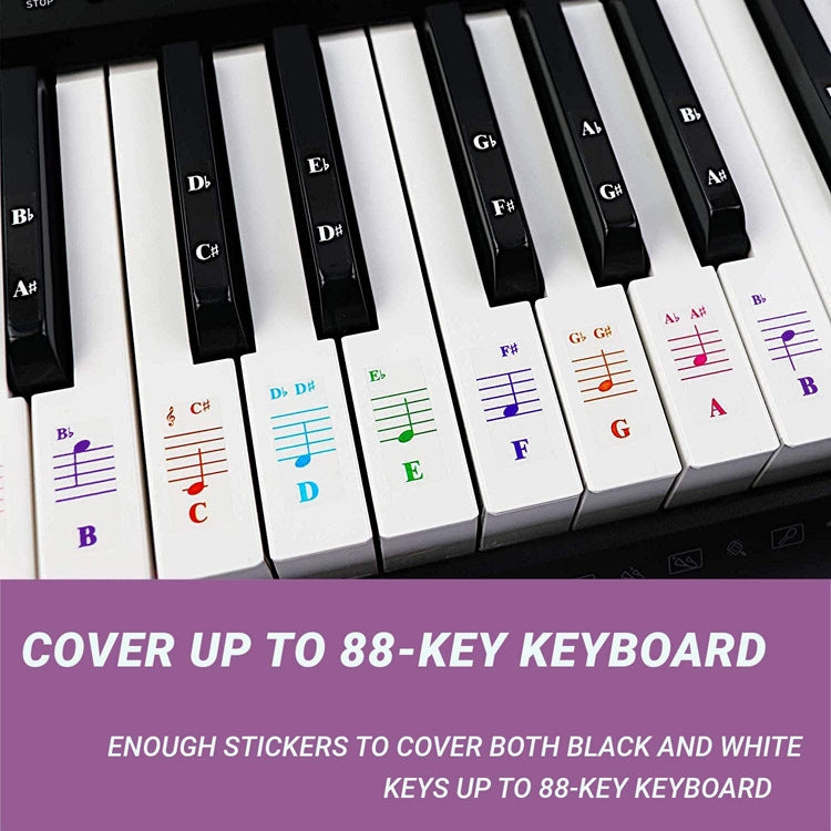 QT-0302 5PCS Children Piano Keyboard Color Stickers Musical Instrument Accessories - Keyboard Instruments by buy2fix | Online Shopping UK | buy2fix