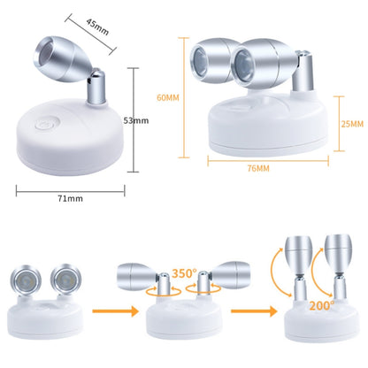 C1648 Single Head 2 Lights Wireless RGB Remote Control Cabinet Ambient Spotlight - Novelty Lighting by buy2fix | Online Shopping UK | buy2fix