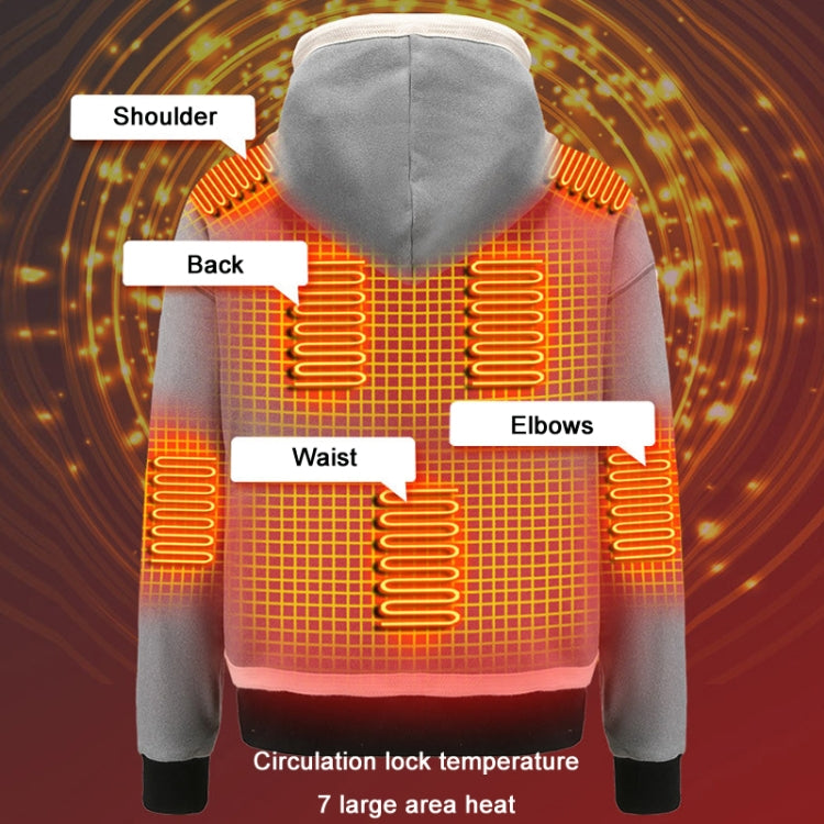 USB Smart Electric Heating Warming Thickened Hooded Sweatshirt, Size: XL(Grey) - Hoodie by buy2fix | Online Shopping UK | buy2fix