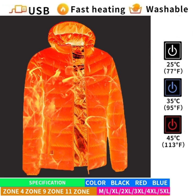 9 Zone Double Control Blue USB Winter Electric Heated Jacket Warm Thermal Jacket, Size: M - Down Jackets by buy2fix | Online Shopping UK | buy2fix