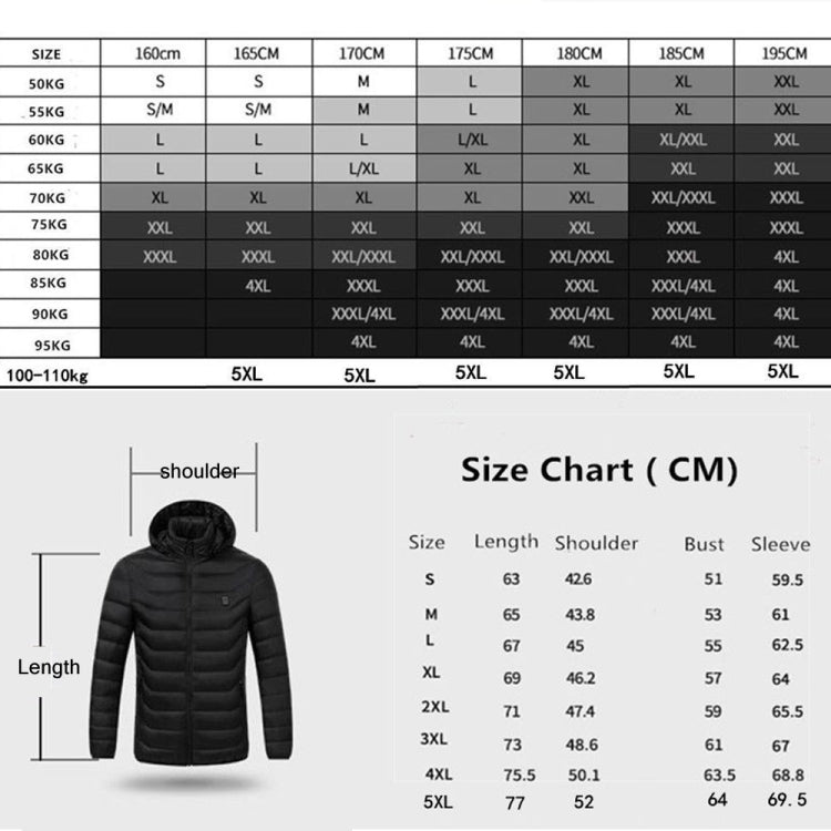 4 Zone Blue USB Winter Electric Heated Jacket Warm Thermal Jacket, Size: XXXL - Down Jackets by buy2fix | Online Shopping UK | buy2fix