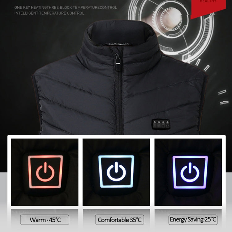 13  Area Double Control  Blue USB Electric Heating Undershirt Intelligent Warm Vest(XL) - Down Jackets by buy2fix | Online Shopping UK | buy2fix