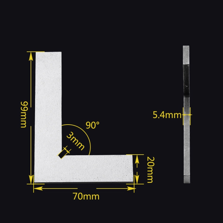 100x70cm Knife Angle Ruler 90 Degree High Precision Carbon Steel Right Angle Ruler - Measuring Tools by buy2fix | Online Shopping UK | buy2fix