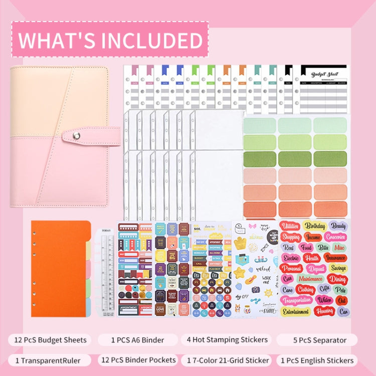 A6 YMX-012 PU Leather Budget Binder Notebook Macaron Color Matching Handbook(Yellow+Light Green) - Notebooks by buy2fix | Online Shopping UK | buy2fix