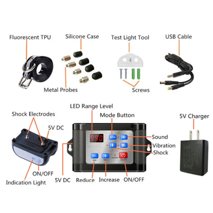 Outdoor Wireless Electronic Pet Fence Night Reflective Collar, Specification: One for One(EU Plug) - Training Aids by buy2fix | Online Shopping UK | buy2fix