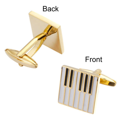 Brass Music Series Instrument Note Cufflinks, Color: Silver Piano Keyboard - Cufflinks by buy2fix | Online Shopping UK | buy2fix