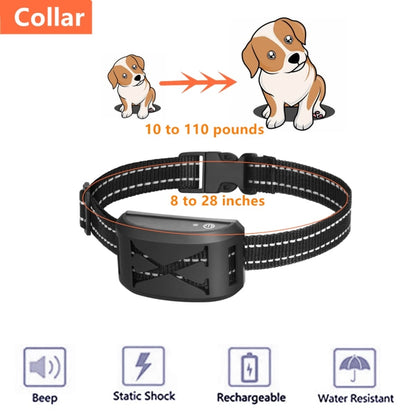 2-In-1 Electric Dog Fence & Remote Training Collar Adjustable Vibration & Shock For 1 Dog(Black) - Training Aids by buy2fix | Online Shopping UK | buy2fix