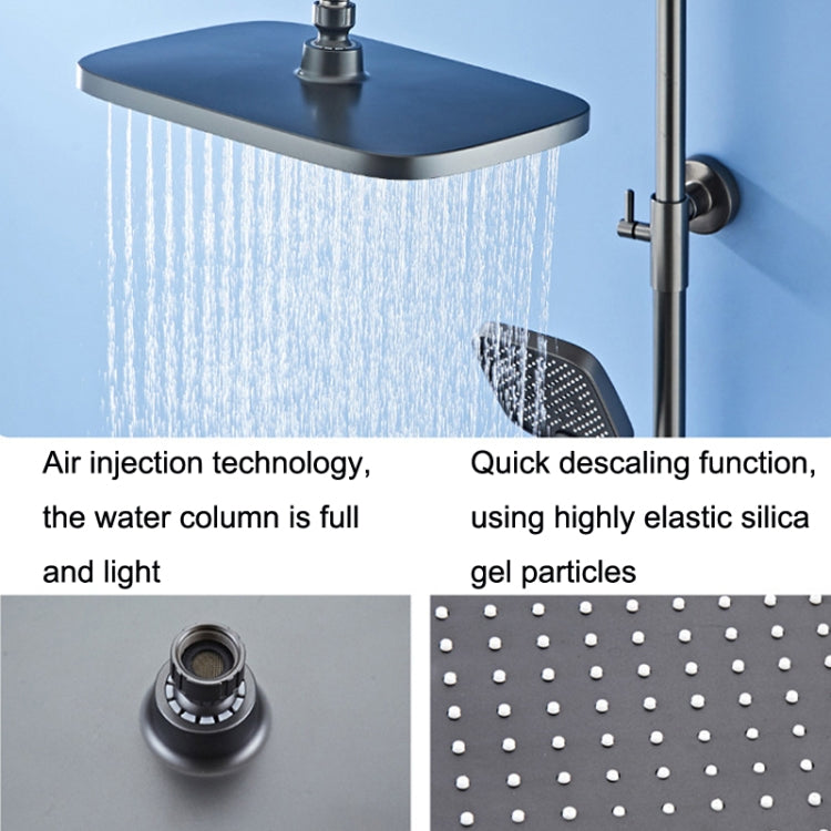 Button Four Gear Shower Set Full Copper Faucet Pressurized Square Nozzle Shower Set(White) - Shower Head by buy2fix | Online Shopping UK | buy2fix
