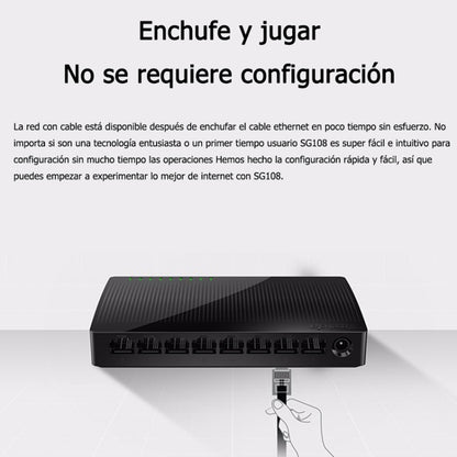 Tenda SG108 100/1000M Desktop Network Switch 8 Port Gigabit Desktop Switch Ethernet Switch LAN Hub(EU Plug) - Network Hubs by Tenda | Online Shopping UK | buy2fix