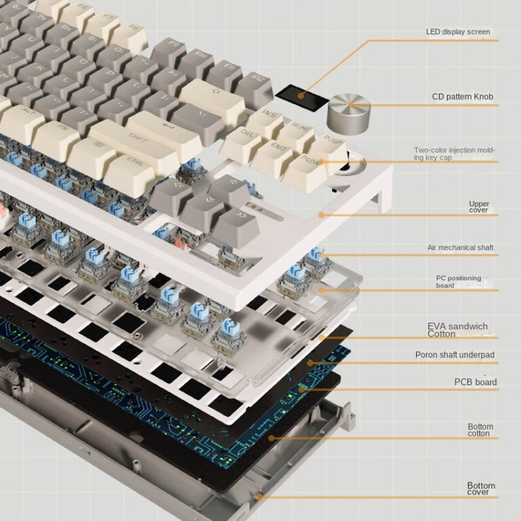 LANGTU LT84 Mechanical Luminous Keyboard, Style: Wired Single-mode Silver Gray Shaft (Daybreak) - Wired Keyboard by LANGTU | Online Shopping UK | buy2fix