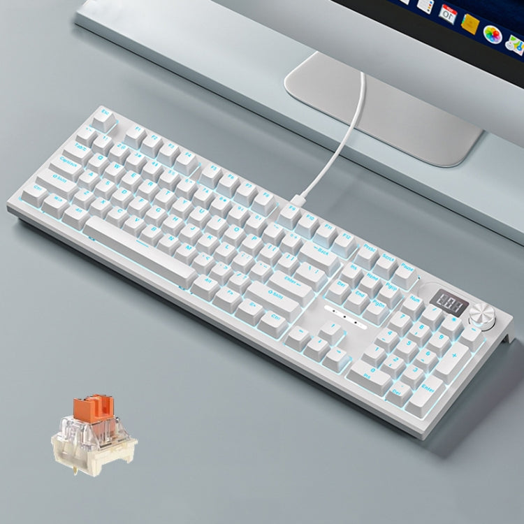 LANGTU LT104 Mechanical Keyboard Backlight Display Flexible DIY Keyboard, Style: Wired Single Mode Gold Axis (White) - Wired Keyboard by LANGTU | Online Shopping UK | buy2fix