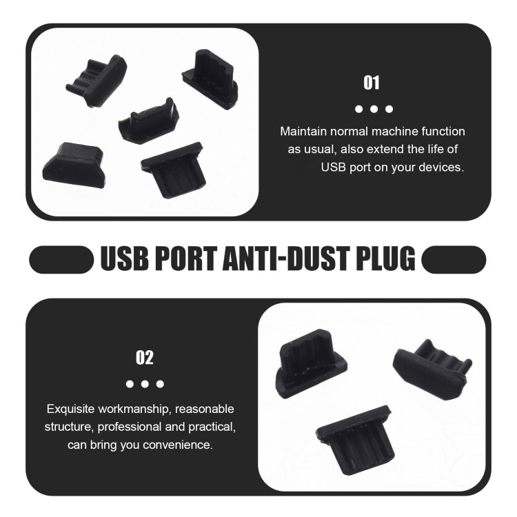 Micro USB Universal Cell Phone Dust Plug Power Silicone Charging Port Plug(Black) - Anti-dust & Ear Caps by buy2fix | Online Shopping UK | buy2fix