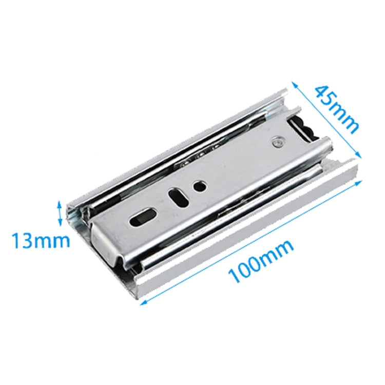 4 inch 10cm Thickened Three Sections Ball Slide Mute Drawer Track Rail - Furniture Accessories by buy2fix | Online Shopping UK | buy2fix