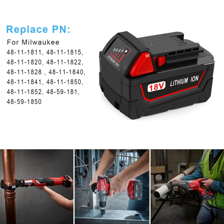 5.0Ah For Milwaukee 48-11-1811 / 48-11-1815 / 48-11-1820 18V Power Lithium Battery Electric Tool Accessories - Electric Saws & Accessories by buy2fix | Online Shopping UK | buy2fix