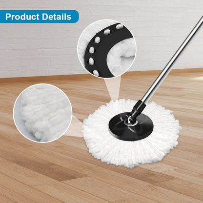 Fine Fiber Mop Pad For 15.8-16cm 360 Rotating Mop Cotton Yarn Replacement Cloths(Black) - Handheld Cleaner & Mops by buy2fix | Online Shopping UK | buy2fix